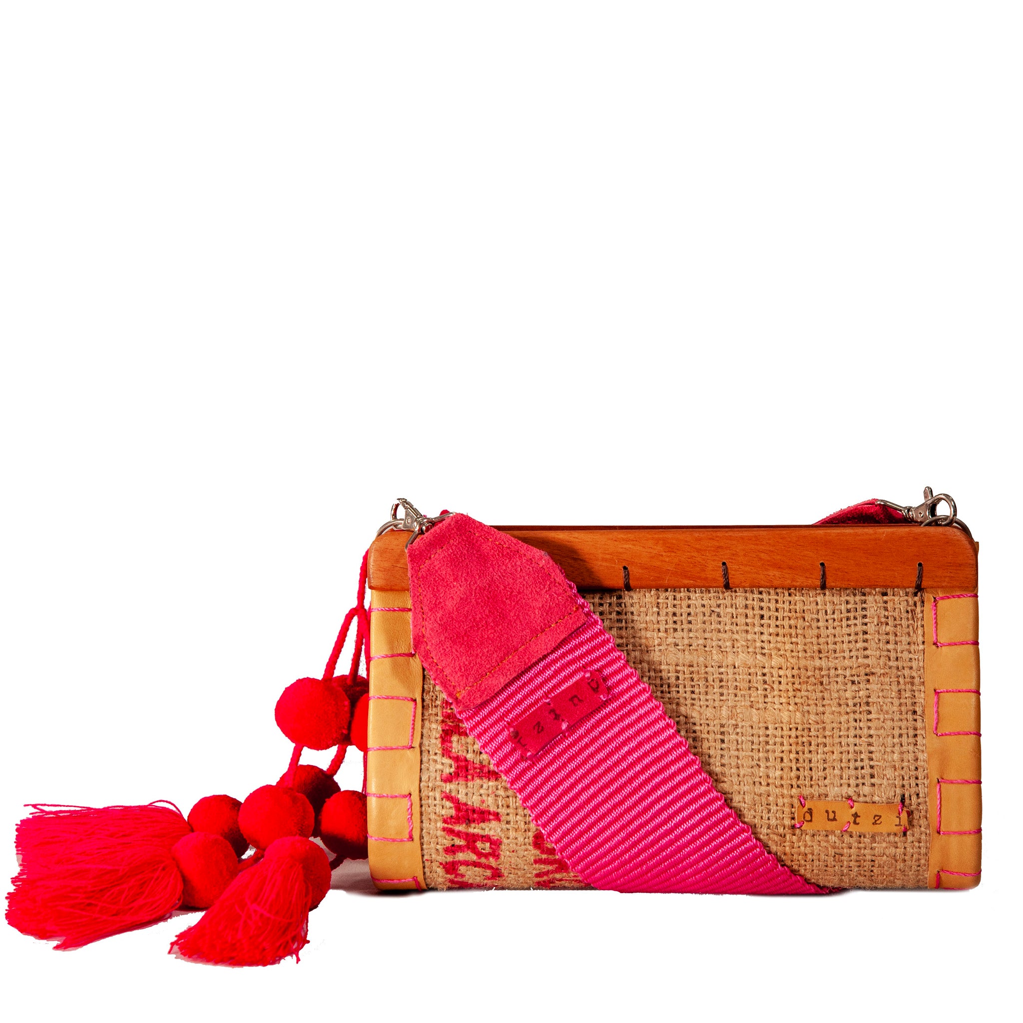 Crossbody Bag with Pompoms Clutch