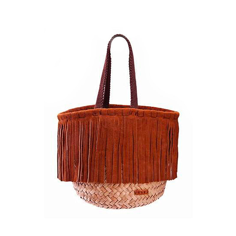 Straw Bag with Fringes