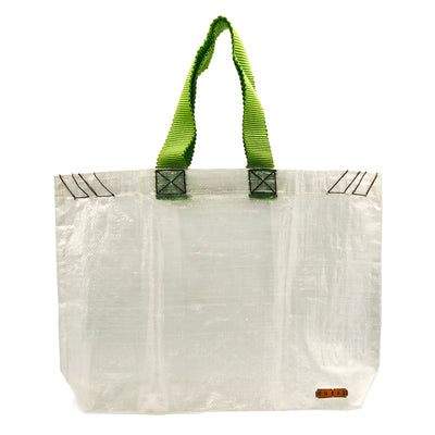Transparent Raffia Tote with Colorful Strap