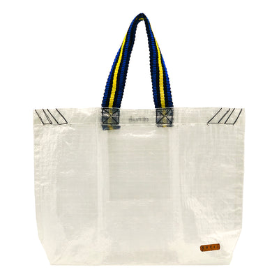 Transparent Raffia Tote with Colorful Strap